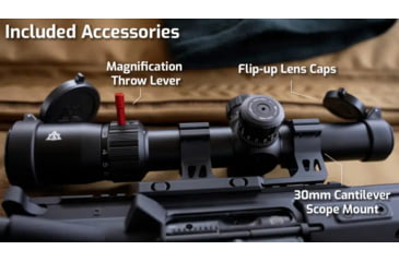 Image of AT3 Tactical Red Tail 1-4x24mm Rifle Scope, 30mm Tube, Second Focal Plane, AT3-RT-NM-1-4x24