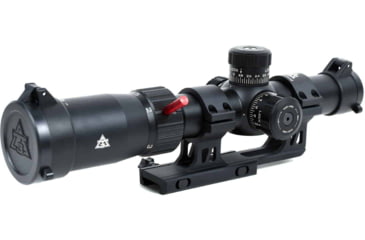 Image of AT3 Tactical Red Tail LPVO 1-4x24 Rifle Scope with Mount 30mm SFP, Black, Illuminated BDC Reticle, MOA, with 30mm Cantilever Mount and Throw Lever, AT3-RT-1-4X24
