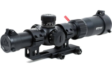 Image of AT3 Tactical Red Tail LPVO 1-4x24 Rifle Scope with Mount 30mm SFP, Black, Illuminated BDC Reticle, MOA, with 30mm Cantilever Mount and Throw Lever, AT3-RT-1-4X24