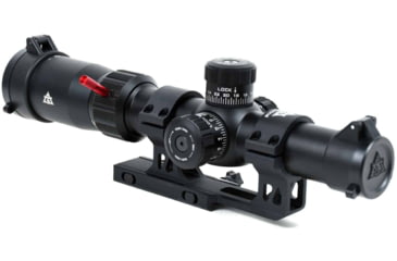 Image of AT3 Tactical Red Tail LPVO 1-4x24 Rifle Scope with Mount 30mm SFP, Black, Illuminated BDC Reticle, MOA, with 30mm Cantilever Mount and Throw Lever, AT3-RT-1-4X24