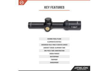 Image of Athlon Optics Argos BTR Gen II 1-8X24mm ATSR5 Rifle Scope, 30mm, Second Focal Plane, IRMOA Reticle, Black, 214072