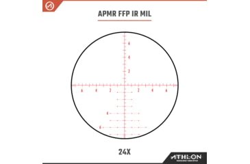 Image of Athlon Optics Helos BTR Rifle Scope, 6-24 x 50, FFP, 30 mm Tube, Illuminated APMR MIL Reticle, Lifetime Warranty