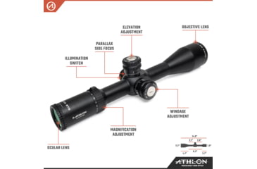 Image of Athlon Optics Helos BTR Rifle Scope, 6-24 x 50, FFP, 30 mm Tube, Illuminated APMR MIL Reticle, Lifetime Warranty