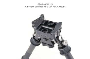 Image of Atlas PSR Standard Bipod, 5-9.4in Height Range, Area 419 ARCALOCK Clamp, Black, BT46NCPLUSA419ARCALK