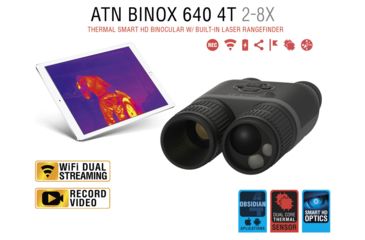 Image of ATN Binox-4T 640-1.5-15x Thermal Rangefinder Binocular, Black / Grey, TIBNBX4642L