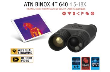 Image of ATN Binox-4T 640-2.5-25x Thermal Binocular, Black / Grey, TIBNBX4643L