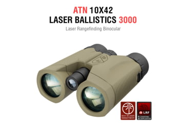Image of ATN LRF 3000 10x42mm Roof Ballistics Laser Rangefinding Binocular, Army Brown, BN1042LRF3k