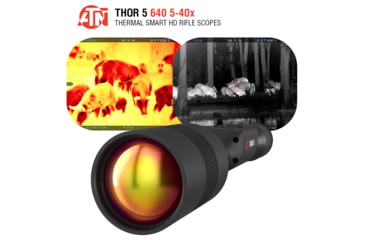 Image of ATN Thor 5 5-40x 640x480 12 Micron Smart HD Thermal Rifle Scope, 30mm Tube w/ Gen 5 Sensor, Multiple Patterns &amp; Color Options Reticle, Black, TIWST5675A