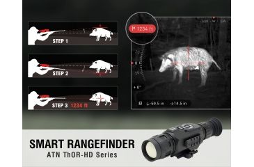 Image of ATN ThOR-HD Thermal Imaging Rifle Scopes, 5-50x, 50 mm, Multiple Patterns &amp; Color Options Reticles, Black, TIWSTH645A