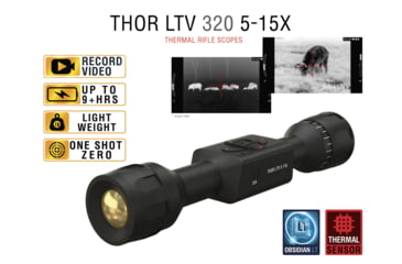 Image of ATN Thor LTV 5-15x Thermal Imaging Rifle Scopes Gen 5, 320x240 w/ Video Recording, Black, TIWSTLTV335X