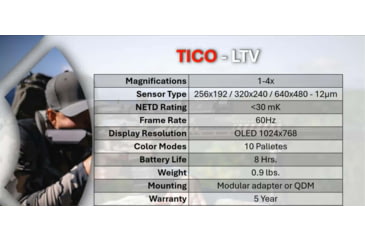 Image of ATN TICO-LTV 1-4x25mm, 320x240, 12 Micron Thermal Clip-On Rifle Scope w/QDM mount, Black, TICOLTV325X
