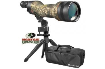Image of Barska Spotter Pro 22-66x80 Straight-Body Spotting Scope - Mossy Oak Camo, w/ Tripod, Case AD11116
