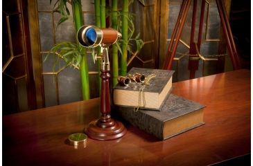 Image of Barska AnchorMaster 15-45x50 Brass / Mahogany Spy Glass - Handcrafted w/ Desktop Pedestal AA10614