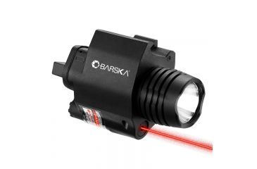 Image of Barska Laser LED Weapon Flashlight, CR123A, Red, 200 Lumens, Black, AU12714