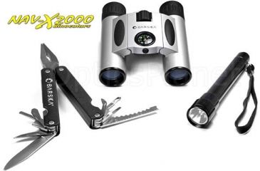 Image of Barska Outdoor Adventure Kit - 10x25 Binoculars, Flashlight, Multitool - AR10735