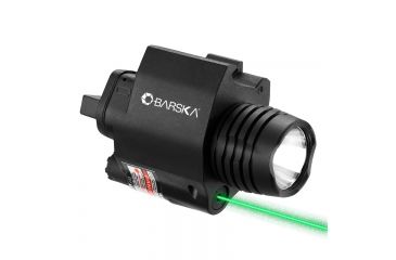 Image of USED Barska Laser LED Weapon Flashlight, CR123A, Green, 200 Lumens, Black, AU12716, EDEMO3, Condition Parts Only/Salvage, Defective