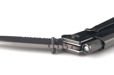 Image of BriteBrite-Blade Tactical Lighted Survival Knife w/ Mini LED Flashlight, 3.5in, Combo Edge Serrated BSTLSK-100-SERRATED