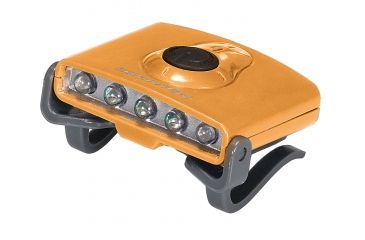Image of Brunton Hatclip Task Light, 3 White LED, 2 Green LED, Orange F-CLIP-O
