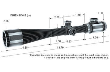 Image of BSA Optics 4.5-14x50 with Deer Reticle Majestic Rifle Scope - dimensions