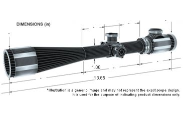 Image of BSA Optics 3-16x44 Tactical Weapon Rifle Scope - dimensions