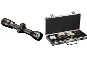 Image of Bushnell Trophy XLT 1.75-4x32 Circle-X Reticle Rifle Scope, Matte Black, Box Pack 731432 and Hoppes Deluxe Gun Cleaning Accessory Kit
