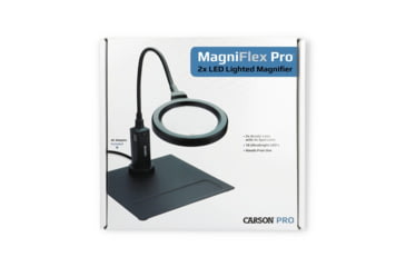 Image of Carson MagniFlexPro 2x LED Lighted Magnifier Loupe w/ 4x Spot Lens, Black CP-90