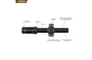 Image of Crimson Trace 2 Series Tactical Rifle Scope, 1-4x24mm, FFP, 30mm Tube, SR4-MOA Illuminated Reticle, Black CTA-2104