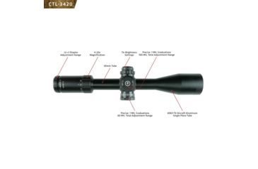 Image of Crimson Trace 3 Series Tactical Rifle Scope, 4-20x50mm, FFP, 30mm Tube, LR1-MIL Illuminated Reticle, Black CTL-3420