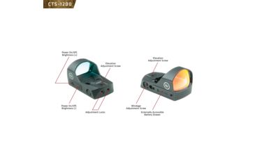 Image of Crimson Trace Compact Electronic Open Reflex Sight for Pistols, 3.25 MOA, Burris Docter Mount, Black CTS-1200