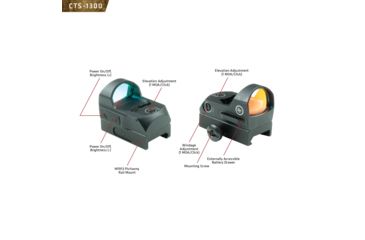 Image of Crimson Trace Compact Electronic Open Reflex Sight for Rifles/Shotguns, 3.25 MOA, Burris Docter/Picatinny Mount, Black CTS-1300