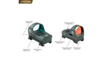 Image of Crimson Trace Compact Electronic Open Reflex Sight for Rifles/Shotguns, 3.25 MOA, Wide FOV, Picatinny Mount, Black CTS-1400