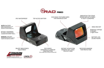 Image of Crimson Trace RAD Open Reflex Red Dot Sight, 5 MOA Green Dot Reticle, Black, 01-01890