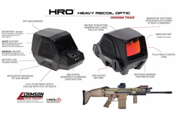 Image of Crimson Trace Reflex Sight HRO Integrated Pic Rail Mount, 2 MOA RED DOT, 01-01810