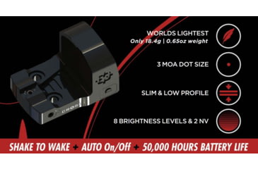 Image of Cross Armory CRRDORMSC Black 3 MOA Red Dot Reticle