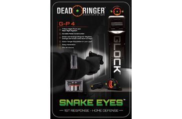 Image of Dead Deer DR4583 Snake Eyes Sight Set Tritium Front/Rear Fits Glock Green/Orange