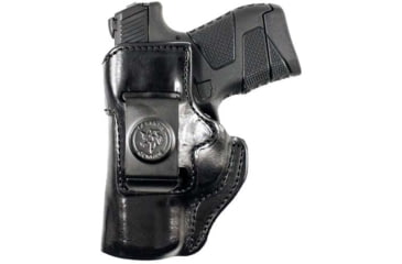Image of DeSantis Inside Heat IWB Saddle Leather Holster, Springfield Hellcat OSP, Right Hand, Plain, Black, 127BA6RZ0