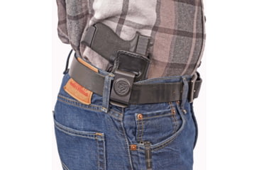 Image of DeSantis Inside Heat IWB Saddle Leather Holster, Springfield Hellcat OSP, Right Hand, Plain, Black, 127BA6RZ0