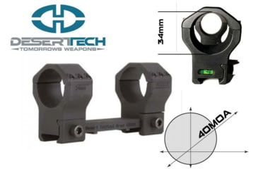 Image of Desert Tech DT Ultralight Scope Mount, 34mm, 40MOA, Black, ACC0104