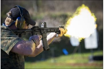 Image of DI Optical Falcon Prismatic Red Dot Sight w/ Push Button Control and Auto Shut Off Mode, Matte Black FC1