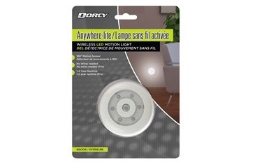 Image of Dorcy 180-Degree Wireless Motion Sensor 6-LED Anywhere Light w/Auto On/Off, White 41-1069