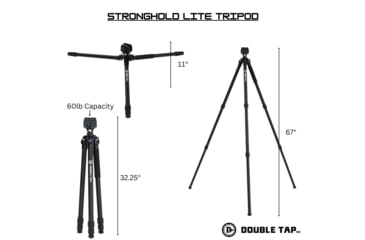 Image of Double Tap Industries Stronghold Lite Aluminum Tripod w/Fixed Saddle Clamp, Black, 36mm, TRI-A-001F