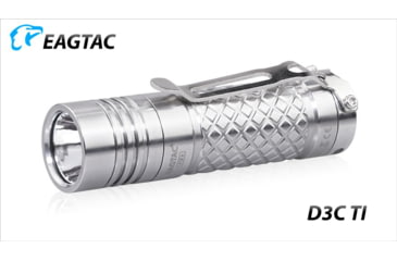 Image of EAGTAC D3C RC Ti Flashlight, Luminus SST20 CRI-95 4000K NW LED, 510lm, Silver, D3C-CLICKY-TI-SST20-NW