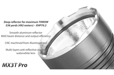 Image of EAGTAC MX3T Pro Flashlight, XHP70.2 CW LED, 4850lm, Black, MX3T-XHP702-PRO-CW