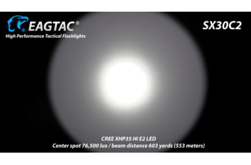 Image of EAGTAC SX30C2 XPL HI 1870 Lumen LED Flashlight, Medium, Black, SX30C2-XPL-HI-BASE-CW