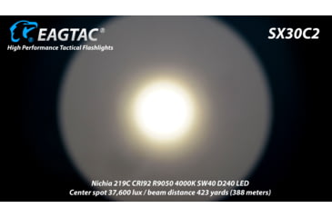 Image of EAGTAC SX30C2 XPL HI 1870 Lumen LED Flashlight, Medium, Black, SX30C2-XPL-HI-BASE-CW