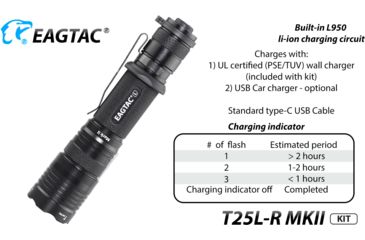 Image of EAGTAC T25L-R MKII Flashlight Kit, XHP35 HD CW LED, 2200lm, Black, Medium 4110