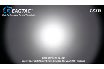 Image of EAGTAC TX3G Flashlight, XHP35 HI CW LED, 1870lm, Black, TX3G-XHP35-HI-REG-CW