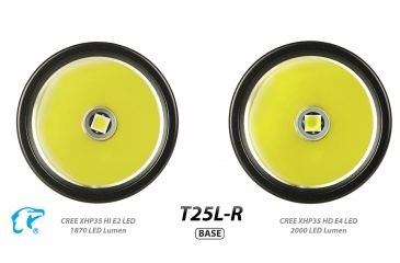 Image of Eagtac USB Rechargeable T25LR XHP35 HI 385 Meter Tactical Flashlight Base, Black, Medium, T25LRHI