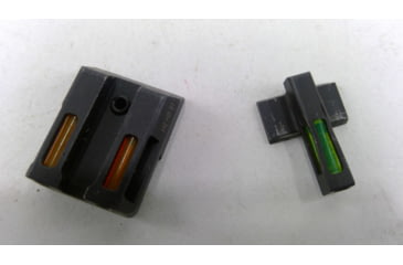 Image of USED HiViz Litewave H3 Tritium/Litepipe Sight Set, HK VP9, HK VP9SK, HK VP40, HK45, HK45C, HK P30, HK P30L, Black, Green/Orange Litepipes w/ White Front Ring, HKN421, EDEMO1, Used, Condition Fair, Condition Fair, Used