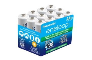 Image of Eneloop AA - 12 Pack 4th Generation, White, BK-3MCCA12SA
